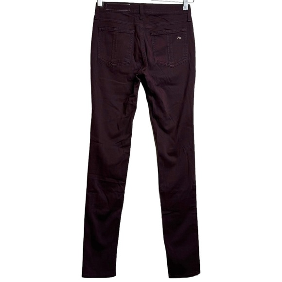Rag and Bone Jean for Aritzia Mid Rise Skinny Leg Wine Brown Red Jegging 25 - Picture 2 of 15